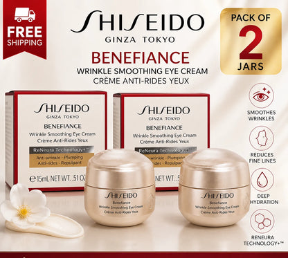 Benefiance Wrinkle Smoothing Eye Cream 0.51 oz / 15 mL – 2 Pack