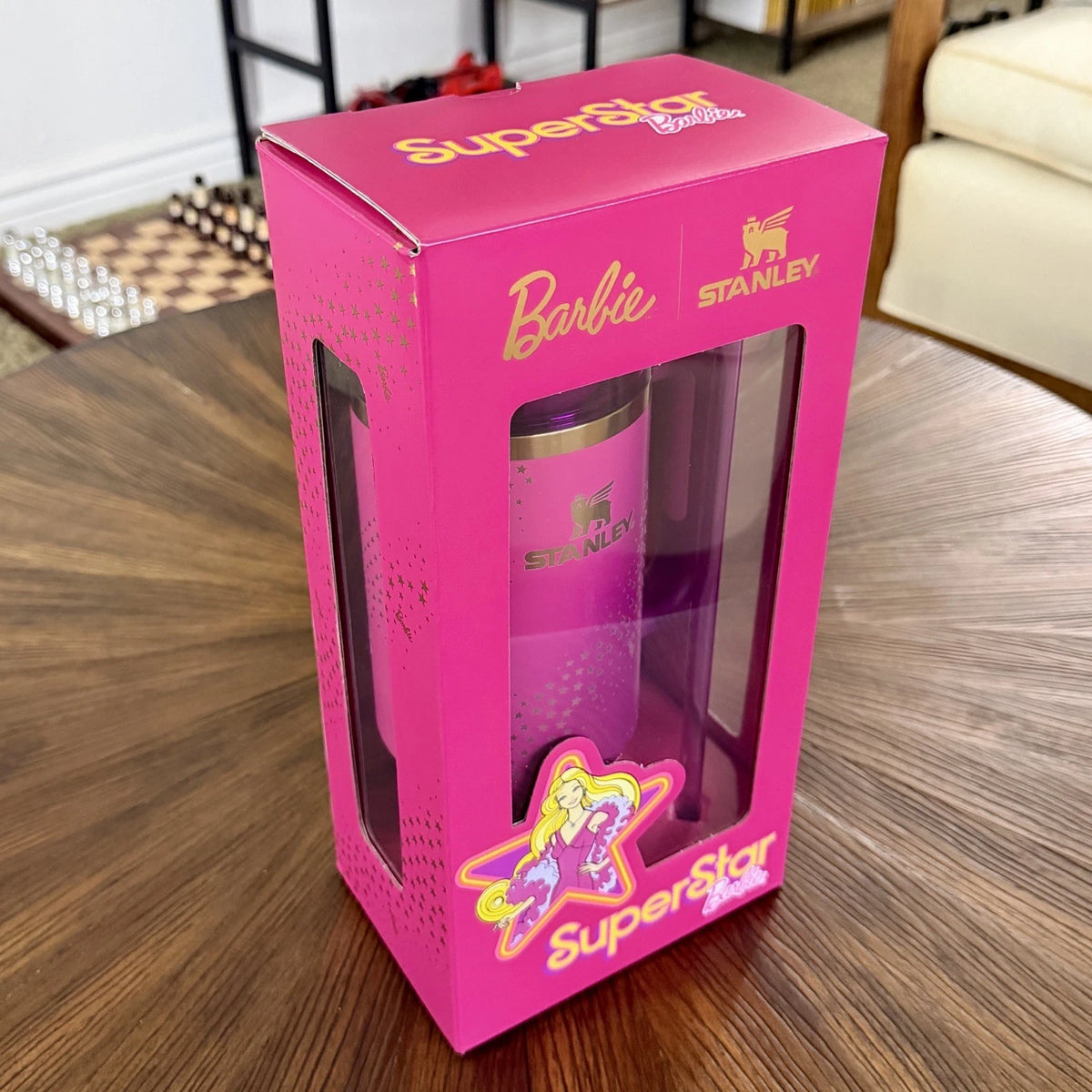 NEW SOLD OUT Barbie x Stanley 70’s SUPERSTAR Tumbler 40 oz IN BOX AUTHENTIC