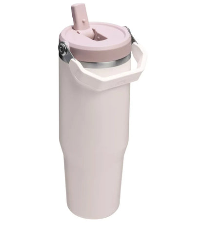 30 oz Stainless Steel Ice Flow Flip Straw Tumbler – Rose Quartz